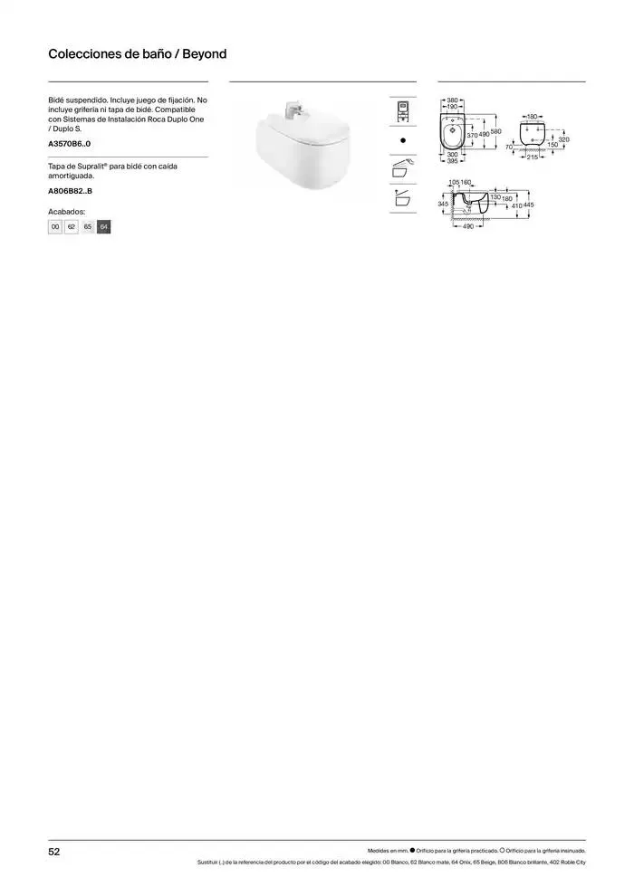 Catálogo de Colecciones de Baño, Muebles y Accesorios 9 de enero al 31 de diciembre 2025 - Página 54