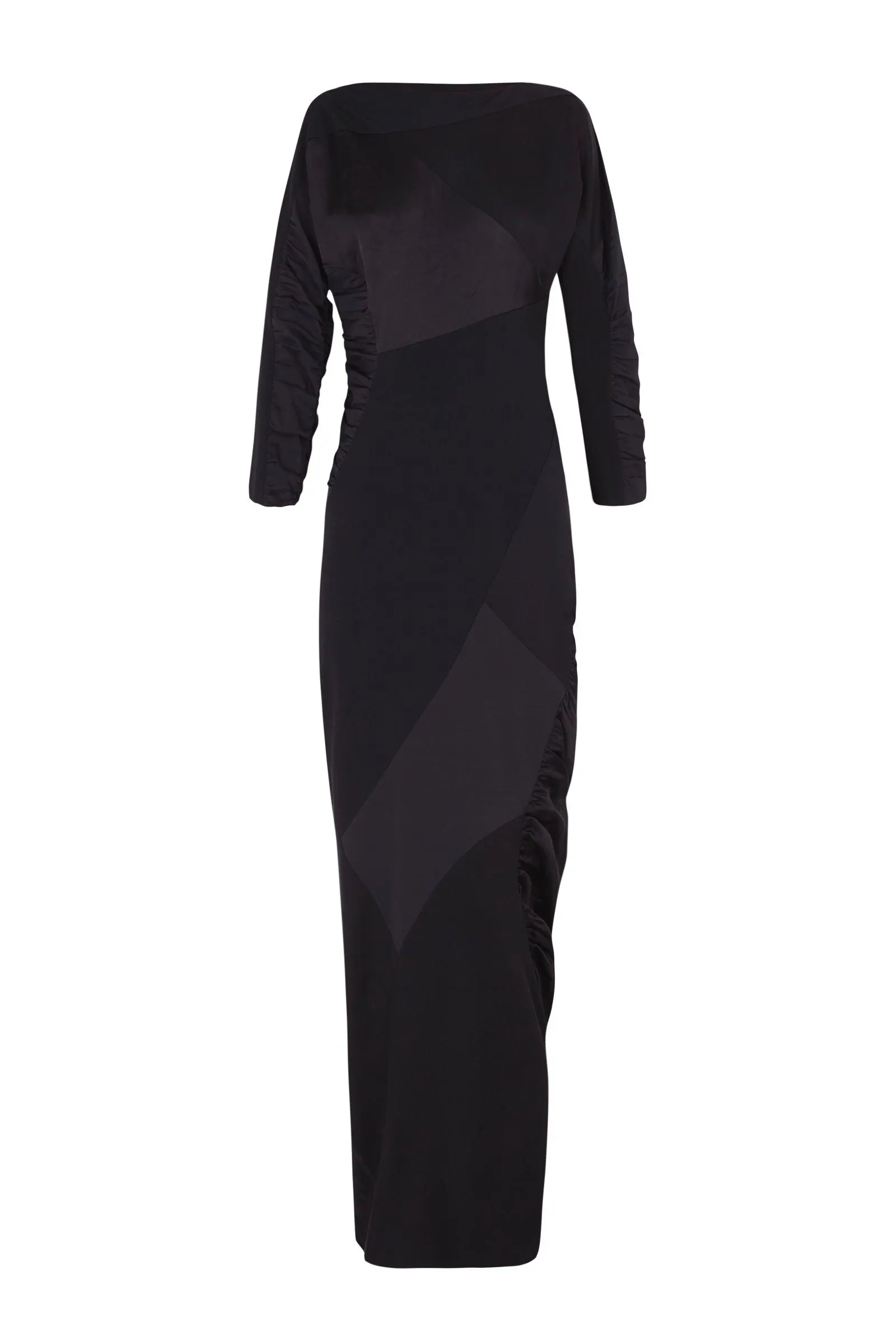 Collage, vestido largo patchwork negro