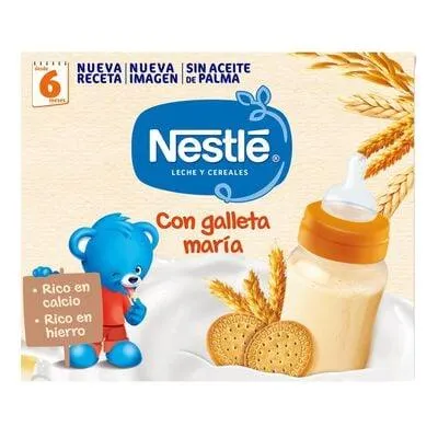 Papilla Nestlé leche cereales y galleta desde 6 meses