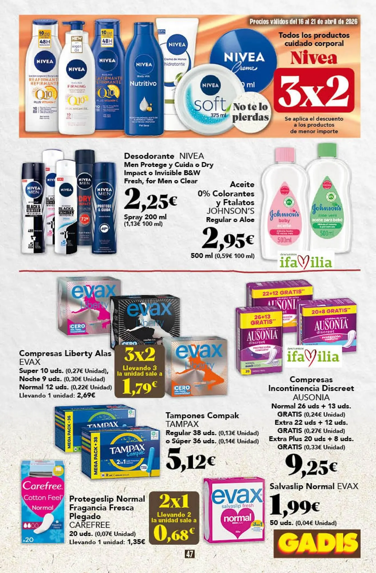 Catálogo de Folleto Gadis 16 de abril al 21 de abril 2026 - Página 47