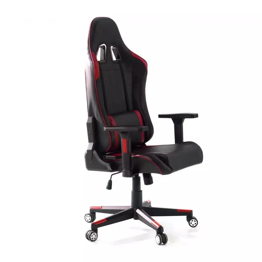 Silla gaming Helix, soporte lumbar, respaldo reclinable - Rojo