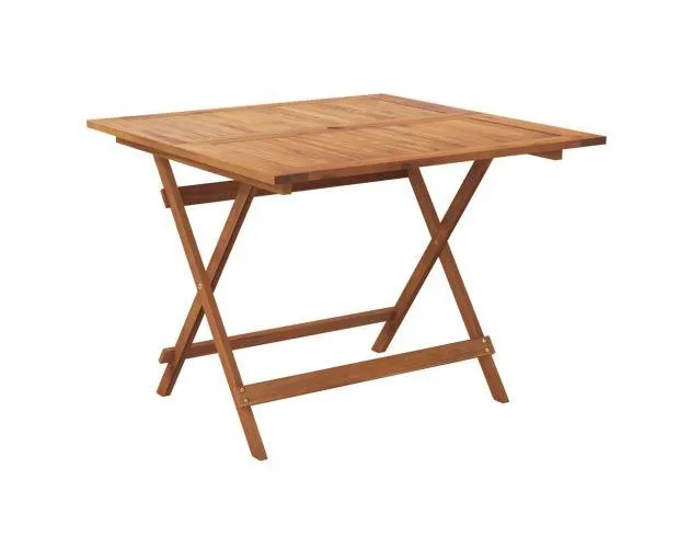 vidaXL mesa de jardín plegable madera maciza de acacia 90x90x75 cm