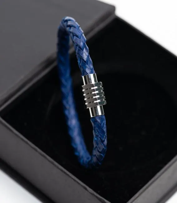Pulsera trenzada con Clips lisos azules