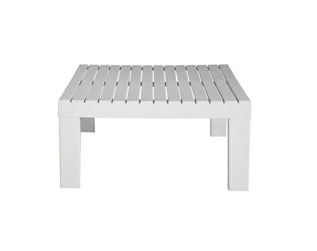 Mesita de jardín auxiliar modular de plástico wini blanca 65×65×33 cm