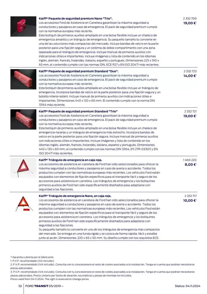 Catálogo de Ford de accesorios Transit Van 13 de noviembre al 13 de noviembre 2025 - Página 52
