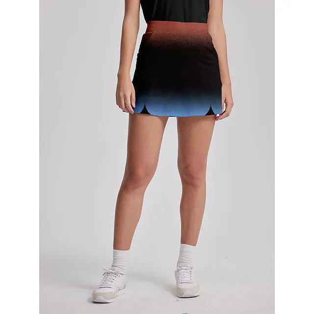 Mujer Falda de tenis falda de golf Negro Protección Solar Ropa de tenis Gradiente de Color Ropa de golf para damas Ropa Trajes Ropa Ropa