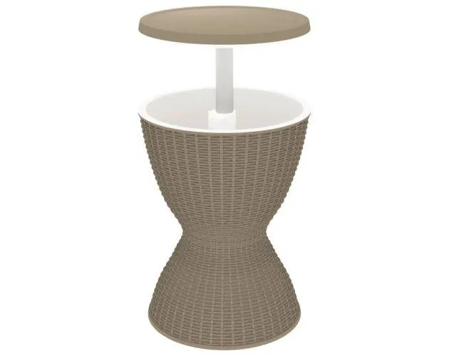 vidaXL mesa nevera 3 en 1 polipropileno marrón claro