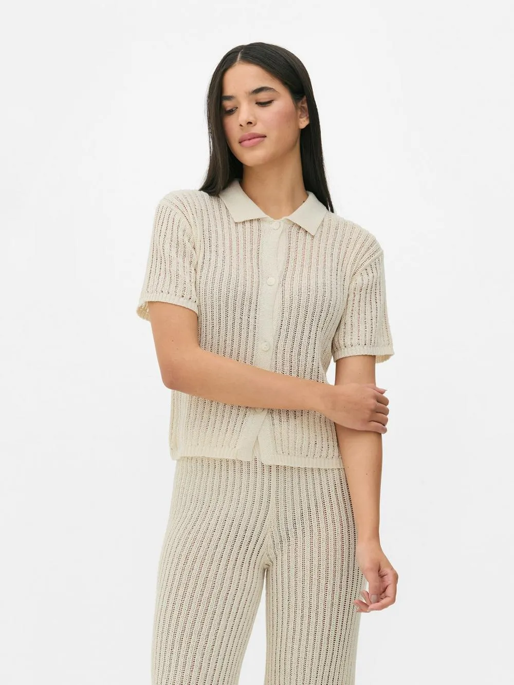 Häkel-Strand-Shirt mit Knopfleiste