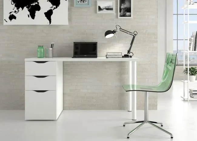 Mesa escritorio Athena blanco 138x60x74 cm