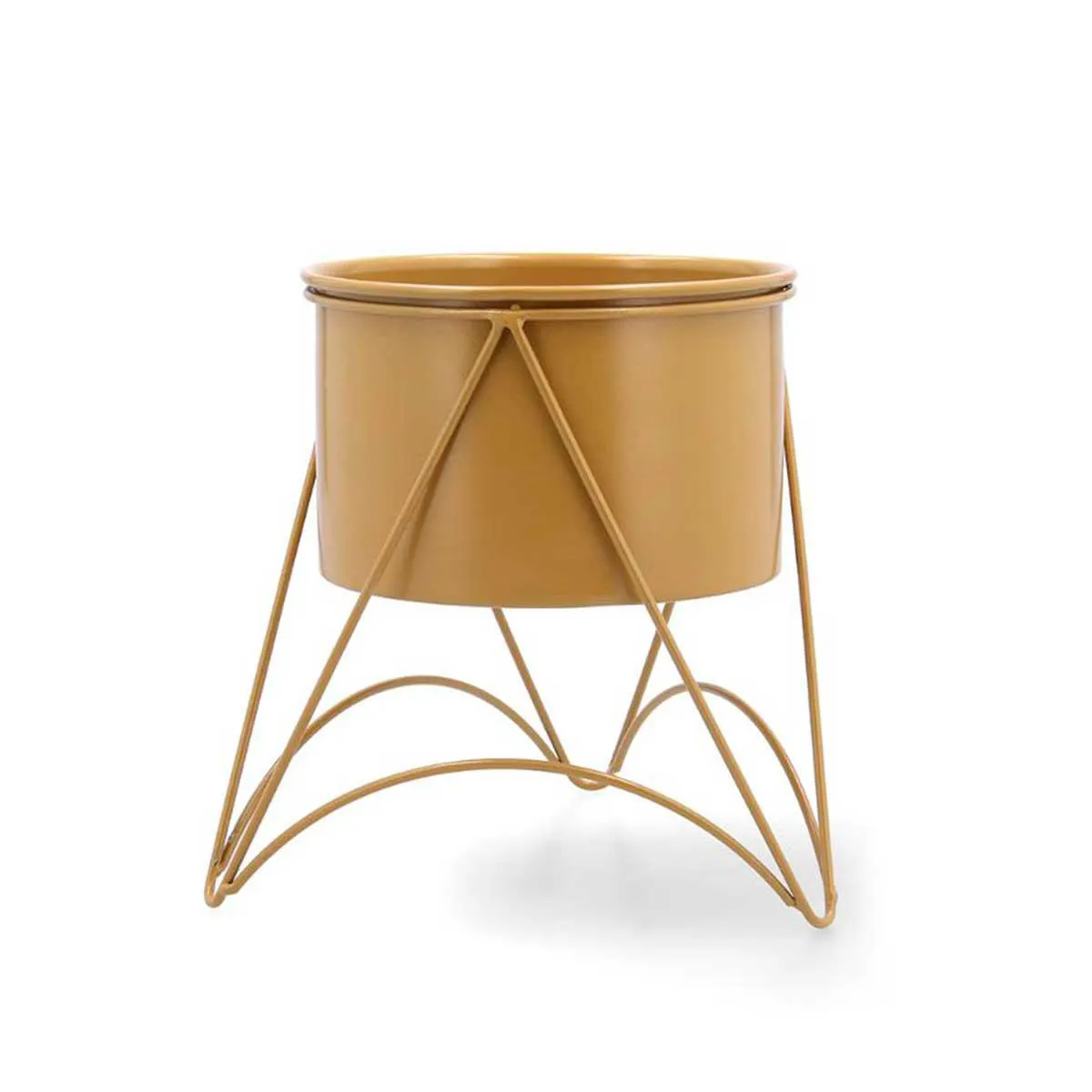 Soporte macetero MOA Vinthera diseño industrial dorado 20x19x19 cm