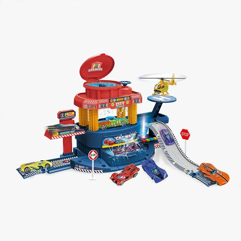 PARKING ESTACIÓN DE LAVADO CON 4 COCHES CAMBIO COLOR