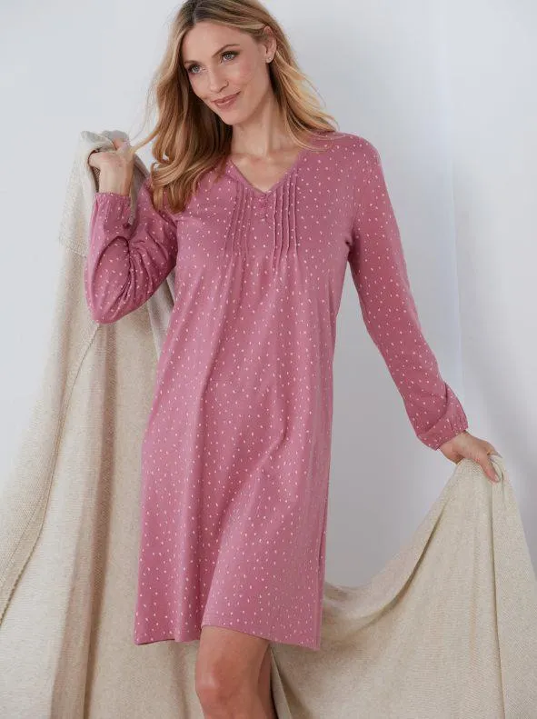 Camisón escote V con jaretas en el delantero