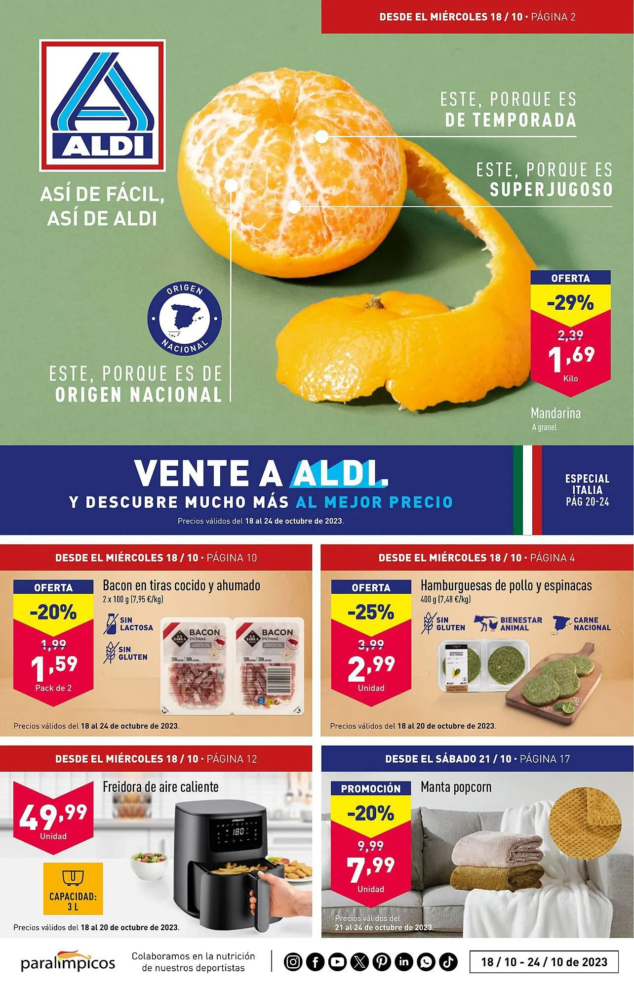 Catálogo de Folleto ALDI 18 de octubre al 24 de octubre 2023 - Página 1