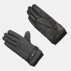 Guante de hombre de piel y tela con tela