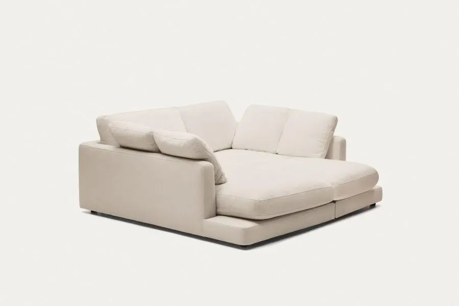 Sofá Gala 3 plazas con doble chaise longue beige 210 cm