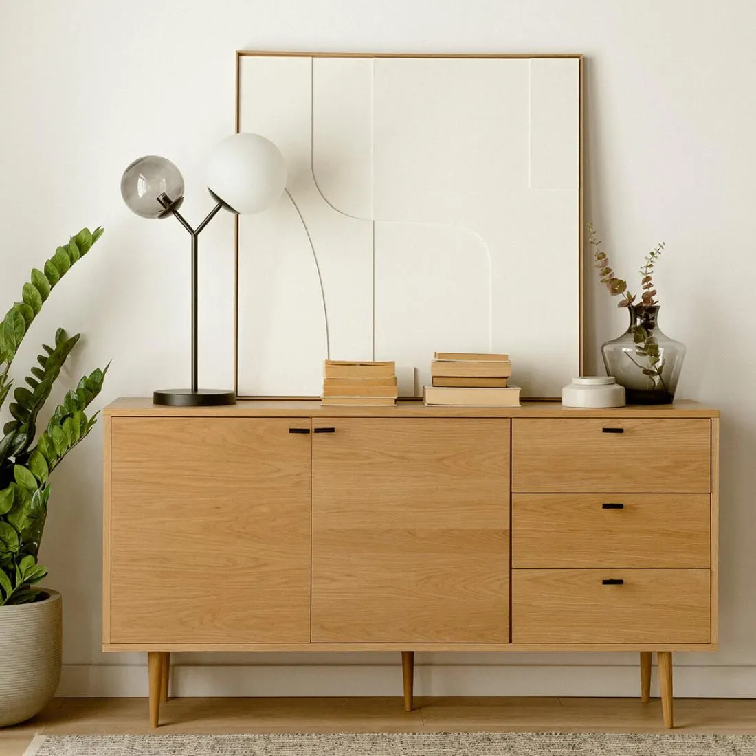 Aparador 150 acabado de chapa de roble