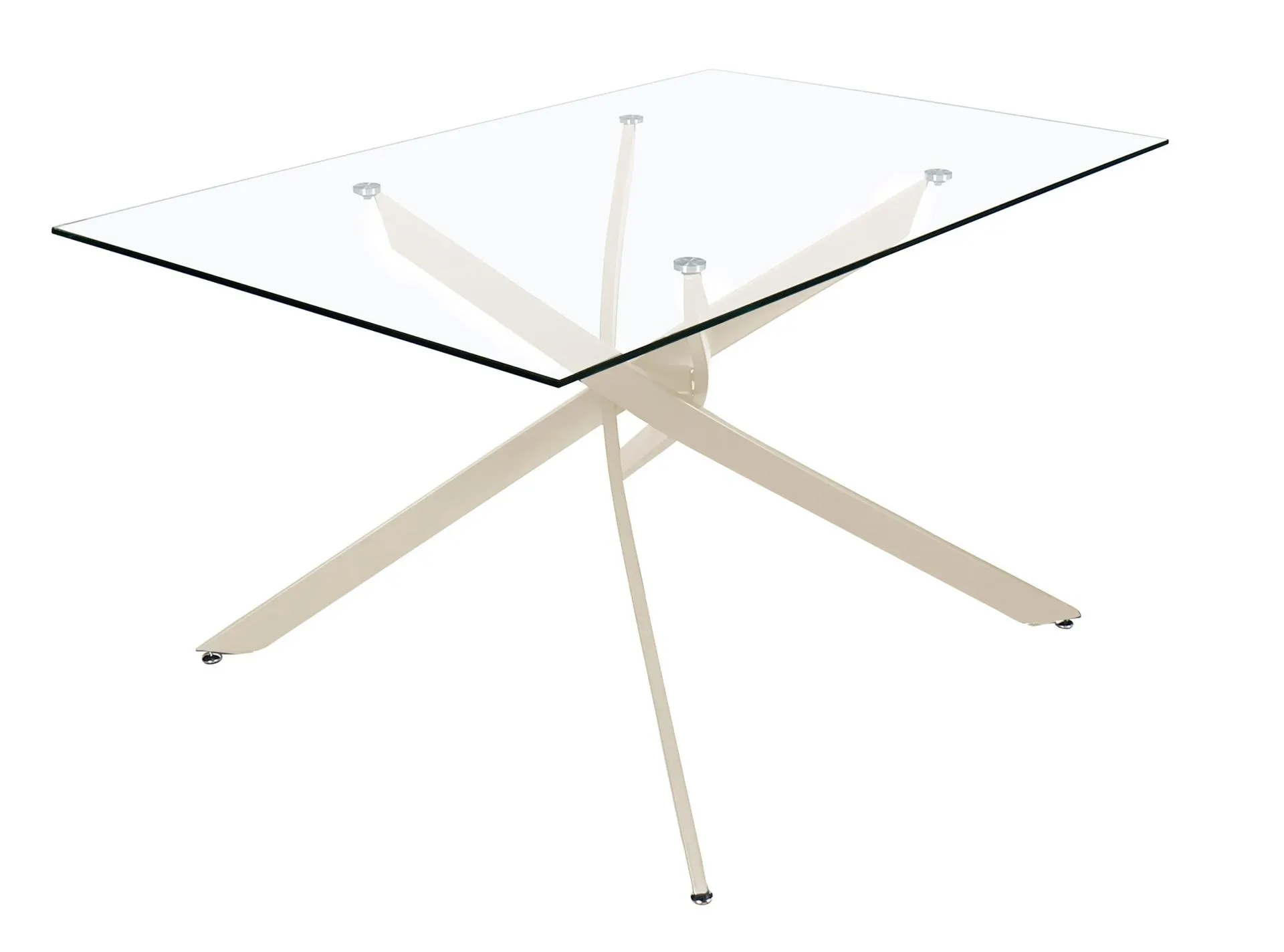 Mesa de 140x90 cm con sobre en cristal