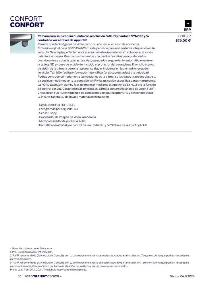 Catálogo de Ford de accesorios Transit Van 13 de noviembre al 13 de noviembre 2025 - Página 55