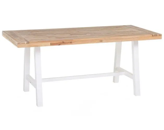 Mesa de jardín scania 170 cm 80 cm madera de acacia blanco