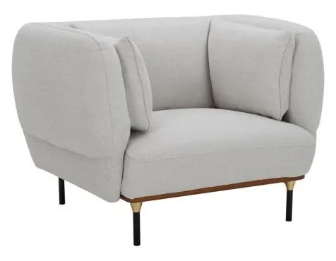 Sillón De Terciopelo Mirt Gris