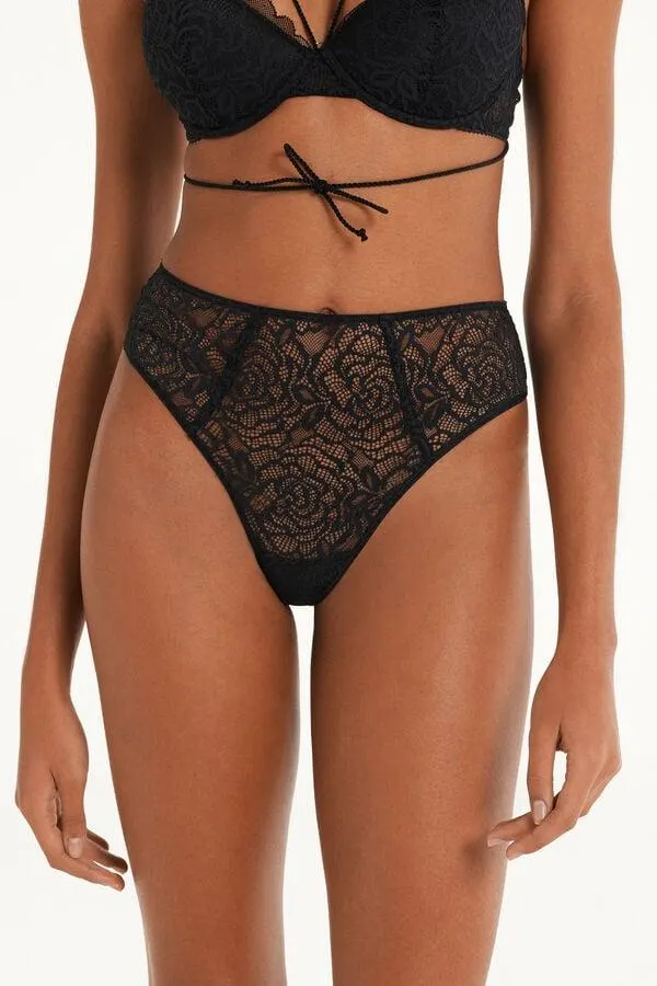 Braguita Brasileña con Pernera Alta de Talle Alto After Midnight Lace