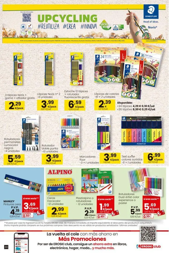 Catálogo de Ofertas Vuelta al Cole EROSKI 22 de agosto al 18 de septiembre 2024 - Página 30