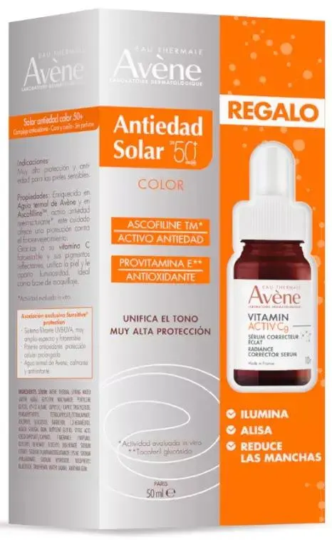 Avène Solar Antiedad Color SPF50+ 50 ml + Mini Sérum Vitamin Activ Cg