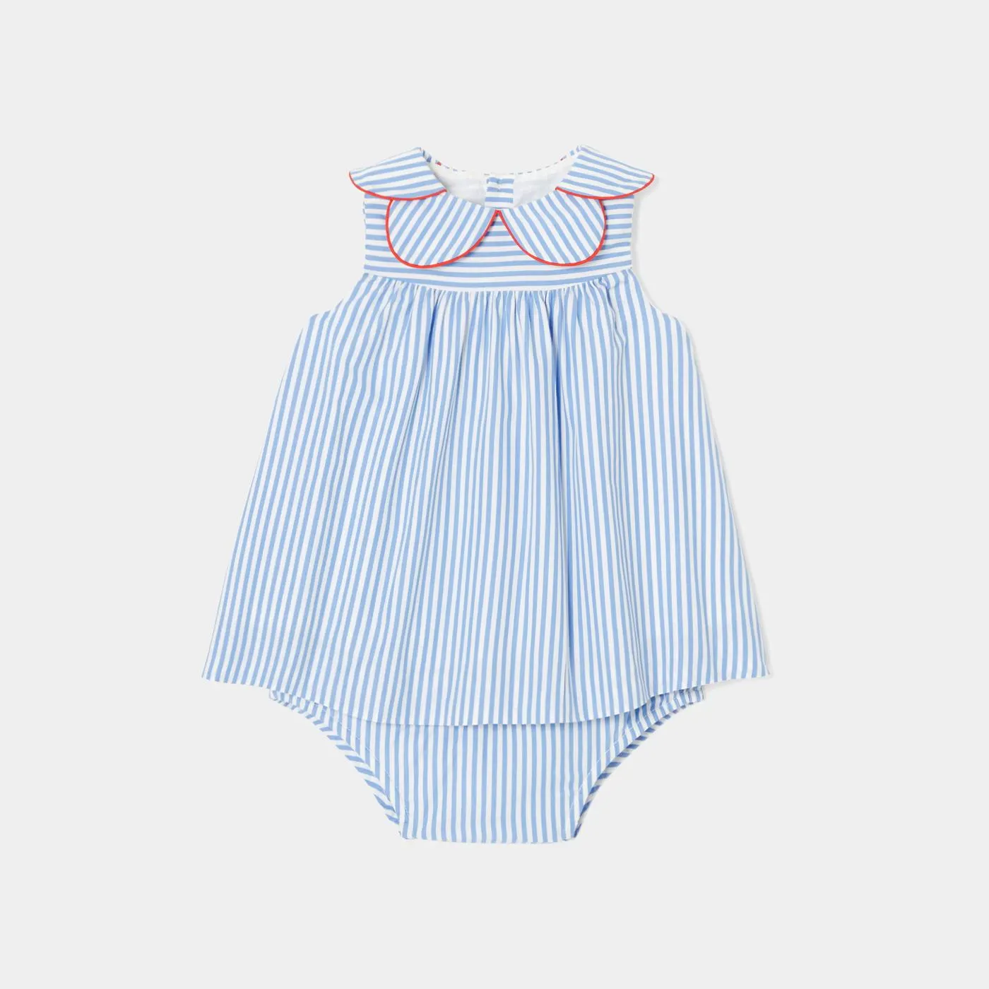 Vestido de popelina a rayas