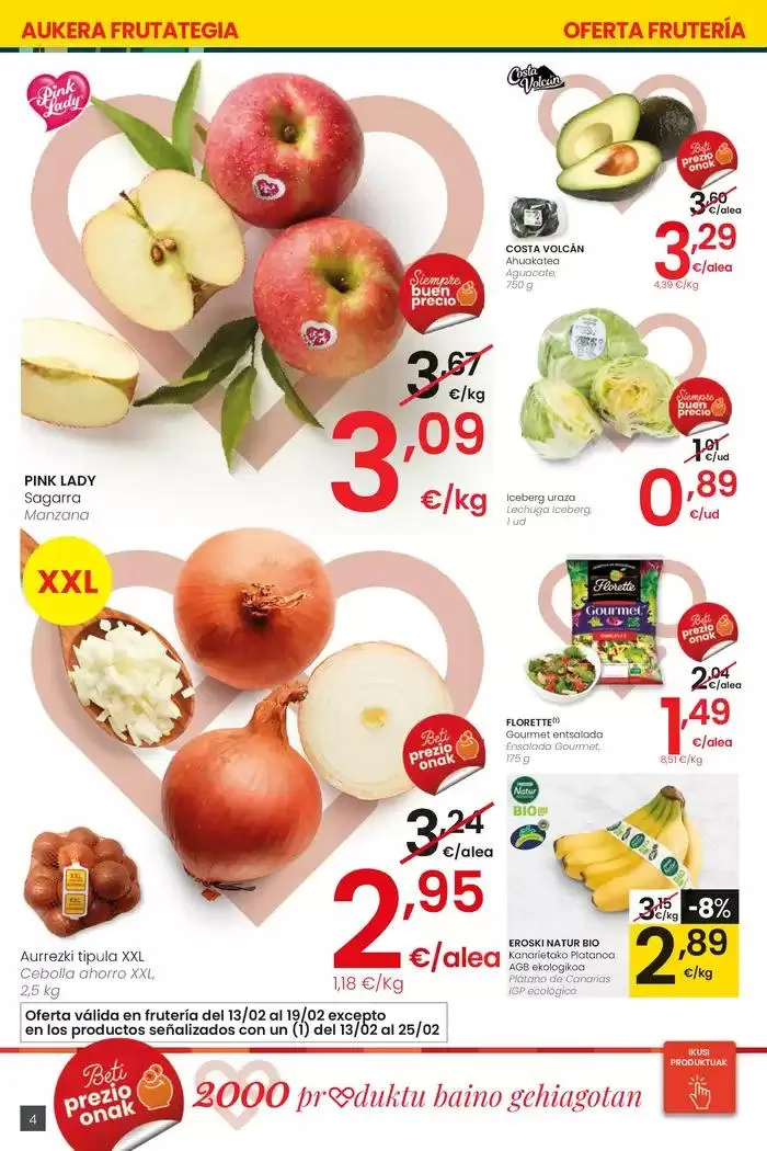 Catálogo de 2000 produktu baino gehiago, BETI PREZIO ONEAN HIPERMERKATUAK EROSKI 13 de febrero al 25 de febrero 2025 - Página 4