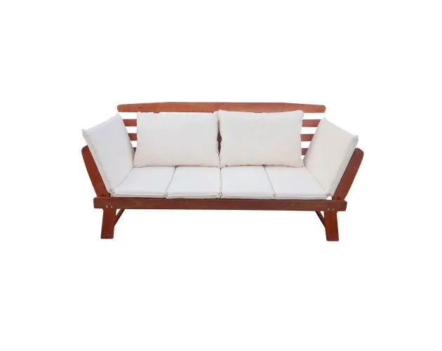 Banco de jardín modular con cojines merida madera de acacia 212x69x80