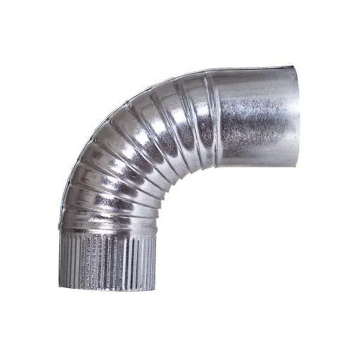 Codo tubo estufa rizado 200 mm acero galvanizado theca 7500313