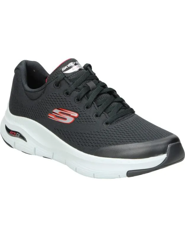 Zapatillas para hombre plana SKECHERS 232040-bkrd en negro