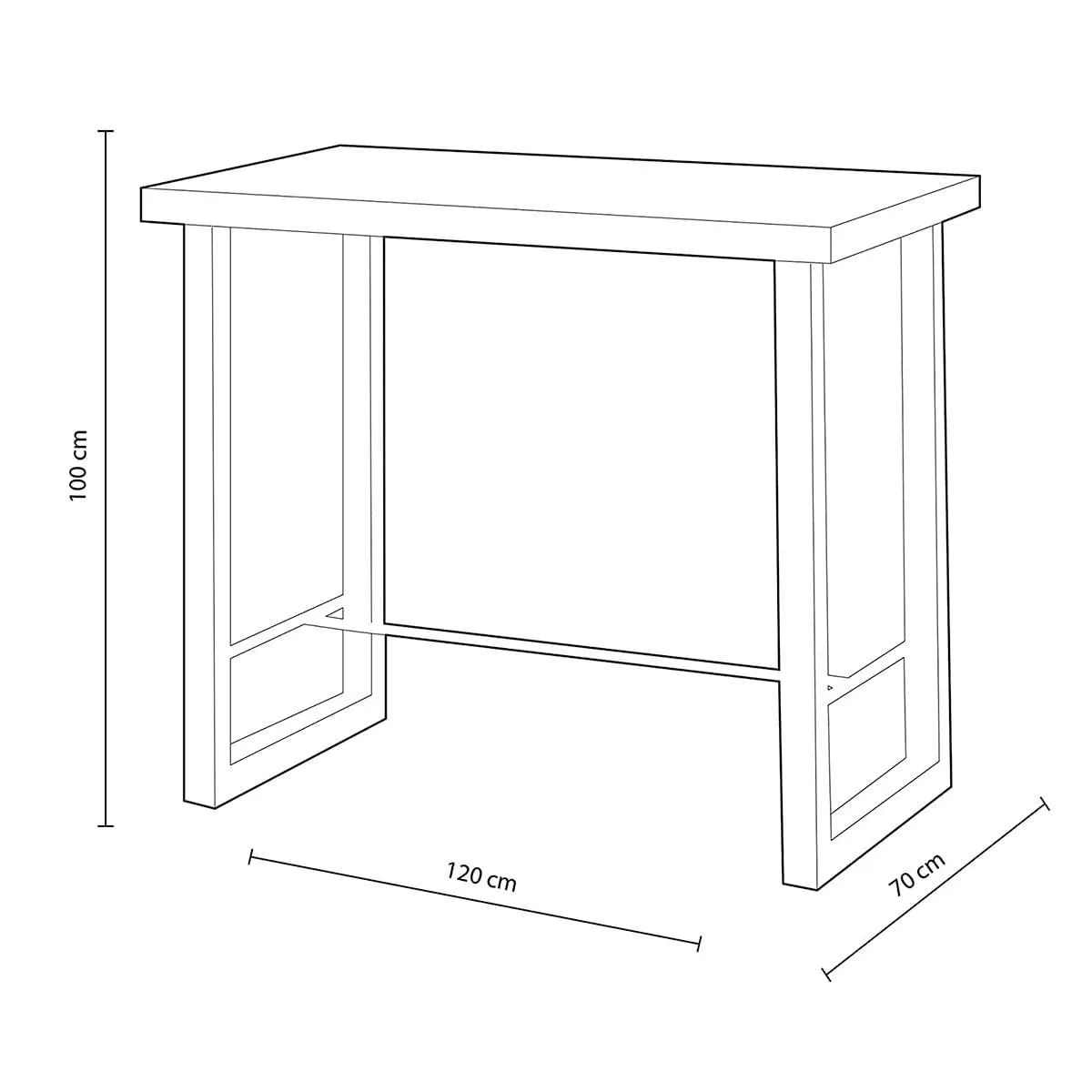 Mesa alta de comedor Loft diseño nórdico 100x120x70 cm