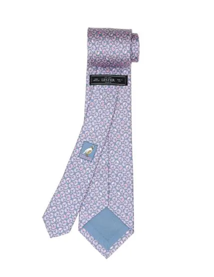 Corbata flor bicolor Azul/rosa