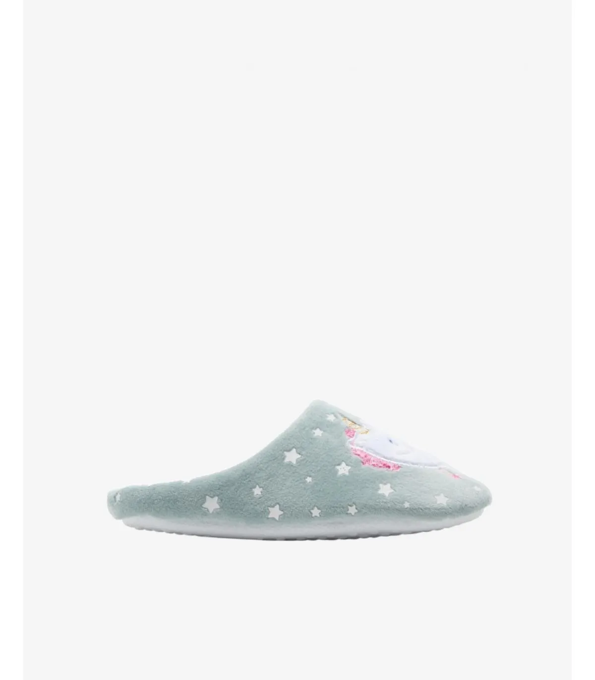 Zapatillas de casa Mujer en Verde agua con bordado