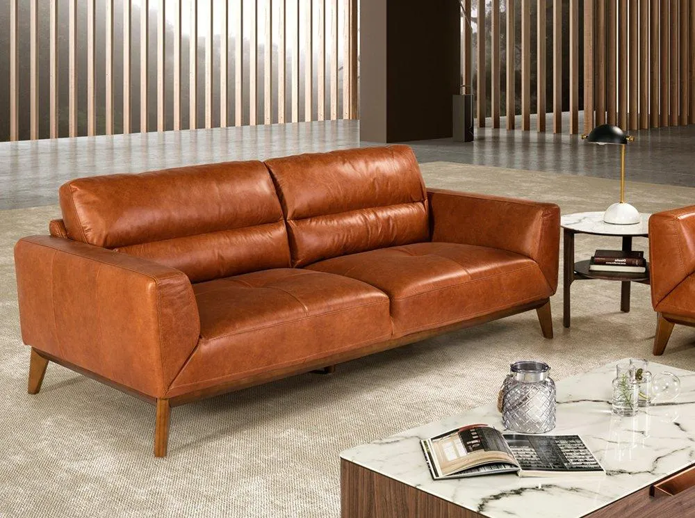 Sofá nogal y piel Sotto