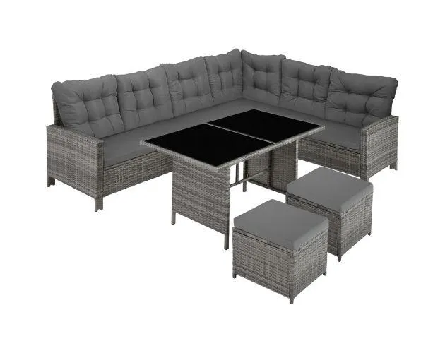 Conjunto de ratán barletta, gris