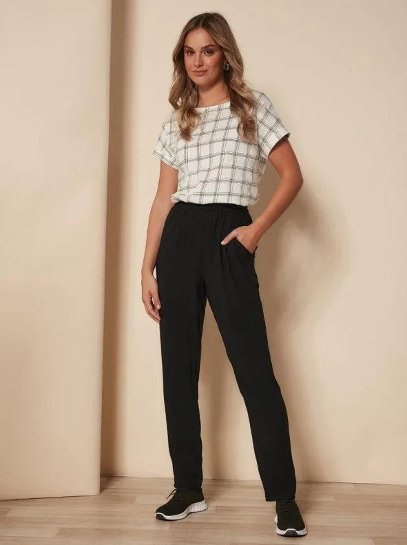 Pantalón de cintura elástica suave viscosa