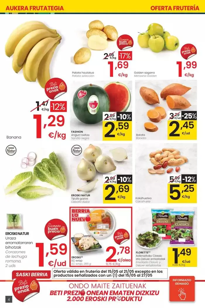 Catálogo de AUKERA OFERTA HIPERMERKATUAK EROSKI 15 de mayo al 27 de mayo 2025 - Página 4