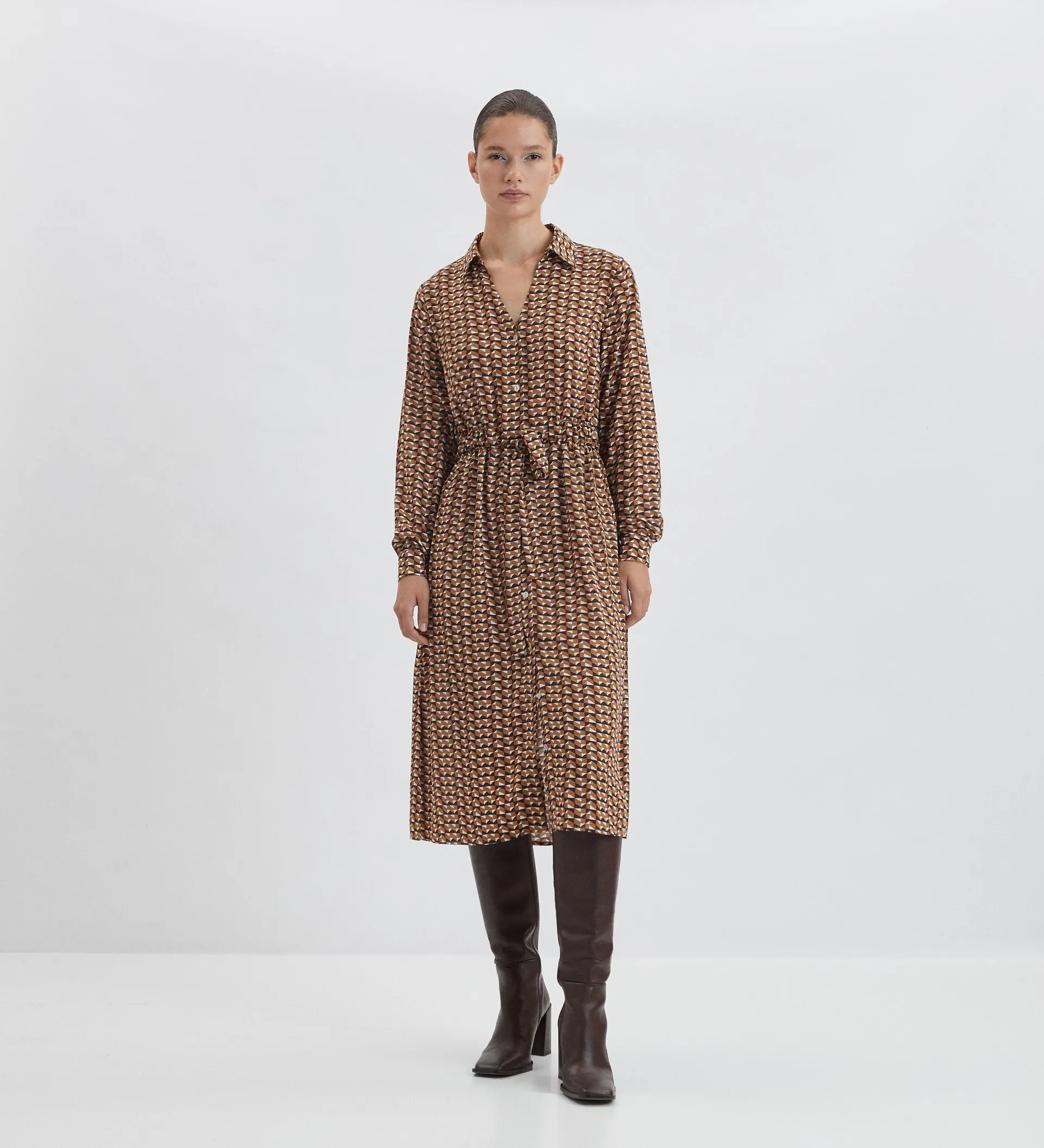 Vestido camisero estampado