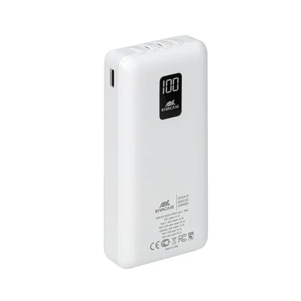 RIVACASE VA2220 POWERBANK 20.000 MAH CABLES BLANCO