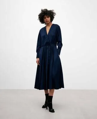 Navy blue shirt dress for women