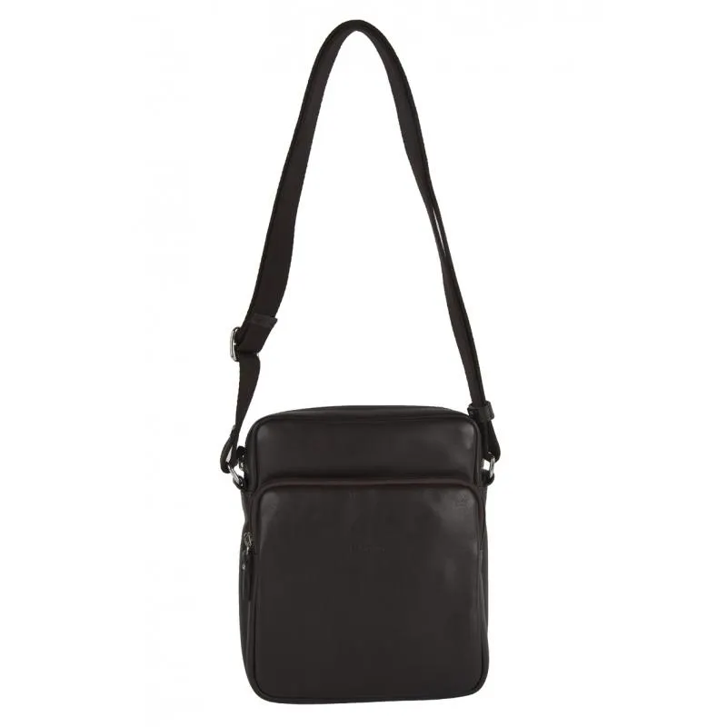 Bolso Bandolera hombre en piel vacuno color marrón - Box