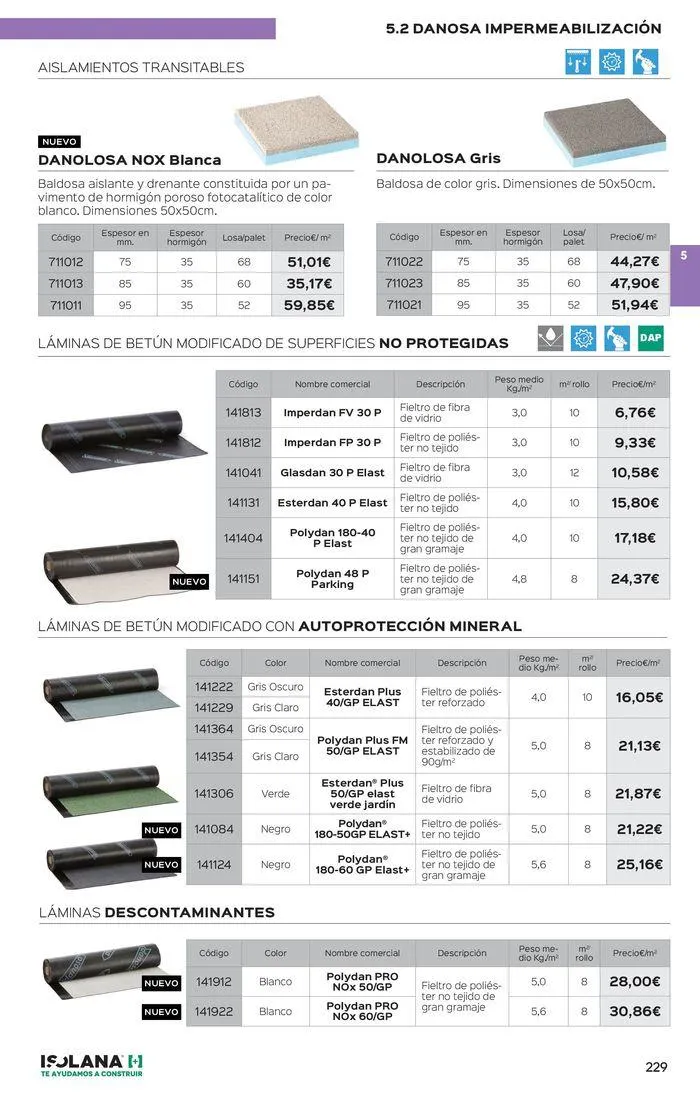 Catálogo de IMPERMEABILIZACIÓN – TARIFA ISOLANA 2024 29 de agosto al 31 de diciembre 2024 - Página 9