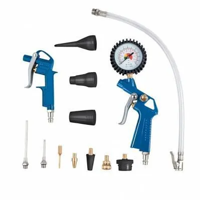 Kit 13 accessoires : pistolet + soufflette + 11 embouts & tuyaux