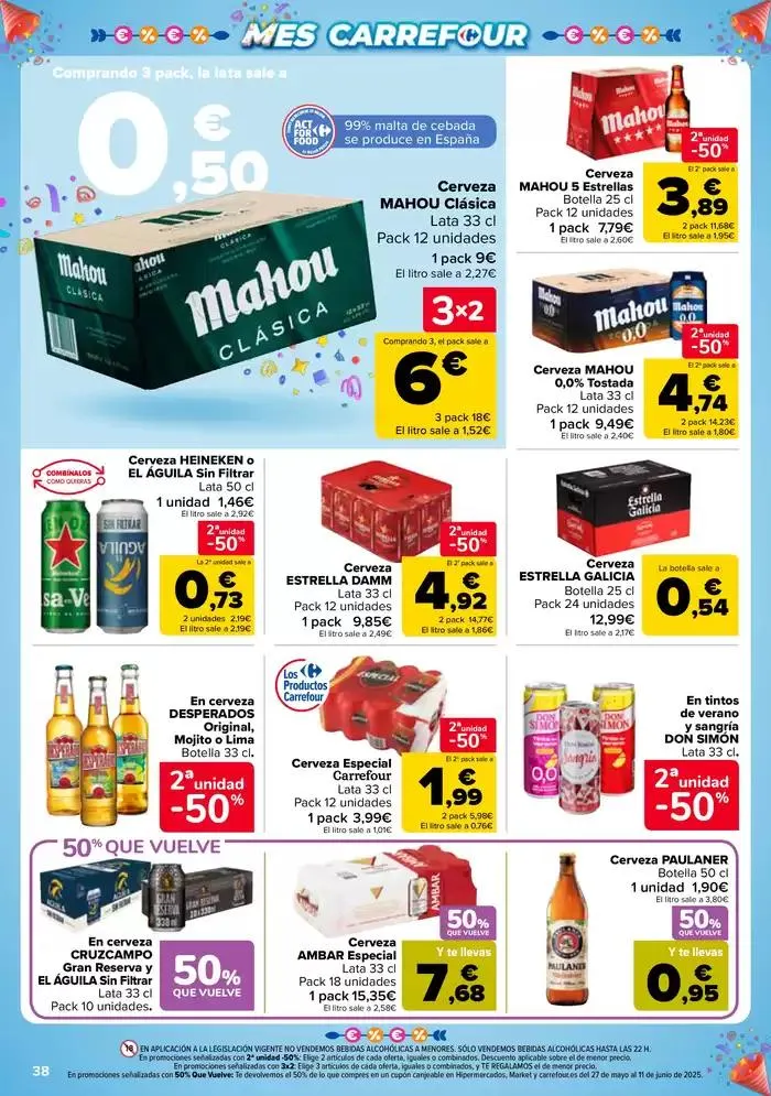 Catálogo de 50% QUE VUELVE + 2ªUD. AL -50% 13 de mayo al 26 de mayo 2025 - Página 38