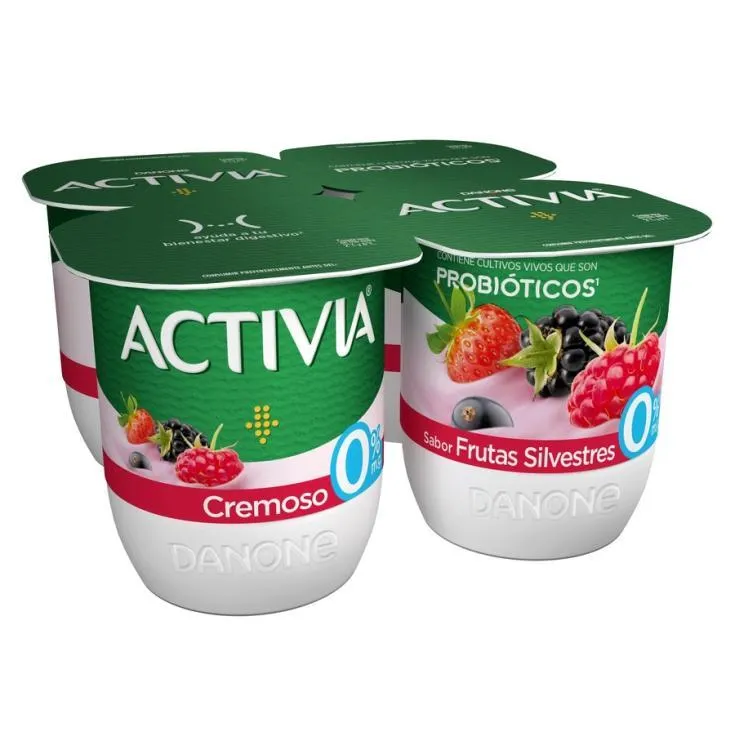 ACTIVIA CREMOSO 0% FR. SILVESTRE, 4X120G DANONE