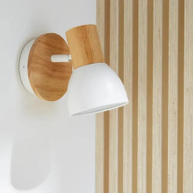 Foco orientable INSPIRE Venosa 1 luz E14 blanco/madera