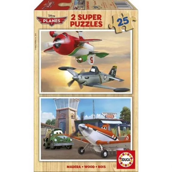 Puzzle de Madera Planes Pack de 2 de 25 piezas
