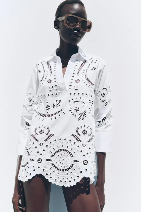 CAMISA BORDADOS PERFORADOS ZW COLLECTION